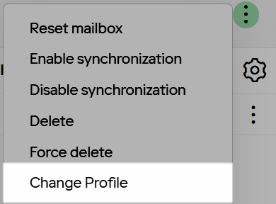 Mass Change Profile option in the Actions menu for multiple users